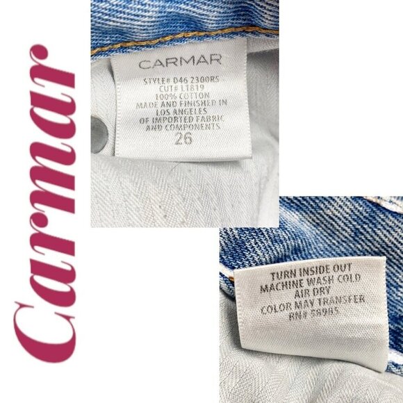 CARMAR Hermia Peyton Rhinestone Star Jeans High Rise Light Wash, Size 26 - Picture 10 of 11